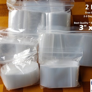 100 pcs - 3&quot; x 4&quot; Clear Zip Bag 2 mil, Reclosable Resealable Top Lock Plastic Storage Jewelry Beads Small Parts Craft Baggie