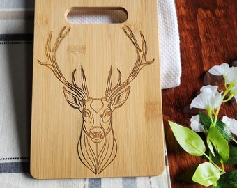 Custom Deer Wooden Cutting Board, Cheese Board, Charcuterie Board, Wedding Gift, Serving Board, Bread Board, Laser Engraved, Kitchen Decor