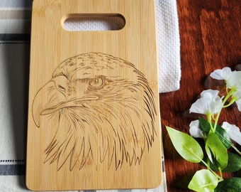 Custom Eagle Wooden Cutting Board, Cheese Board, Charcuterie Board, Wedding Gift, Serving Board, Bread Board, Laser Engraved, Kitchen Decor