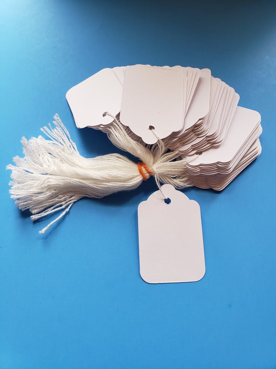 Small White Blank Merchandise Tags With String