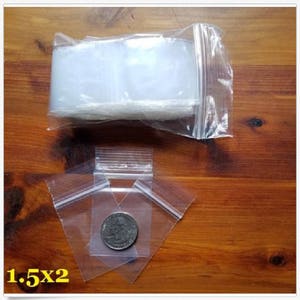 1000 ~ 2 Mil 2x2 Clear Zip Reclosable Zipper Lock Seal Poly Bag Baggie