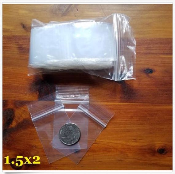 Clear 1 x 1 Mini Zip Seal Lock Top Plastic Bags 2Mil Jewelry