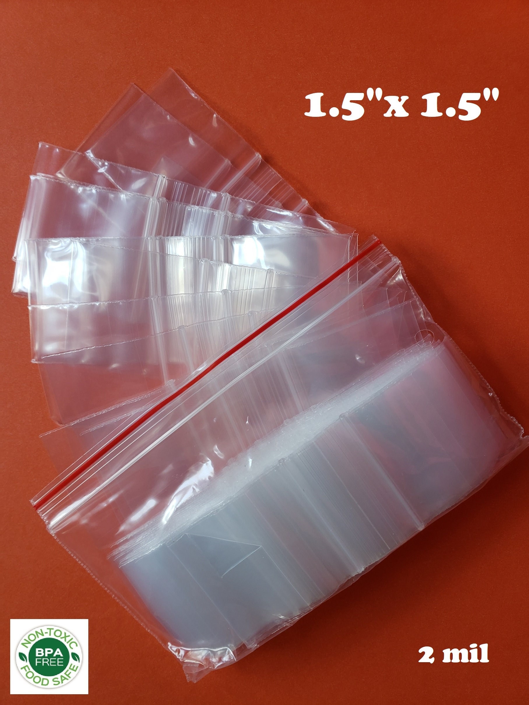 500 Small Ziplock Bags 2mil Clear Poly Bag 1-1/2 X 2 Mini Zip Lock Baggies
