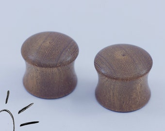 Natural convex doubleflared wooden ear plugs  - ear gauges convex - gauges wood - plugs wood plugs 14mm 16mm 28mm 30 mm 32mm 35mm 40mm 45mm