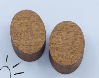 Organic ellipse plugs - oval plugs wood - ellipse ear gauges - gauges wood - natural plugs - wooden gauges  18mm 20mm 22mm 30mm