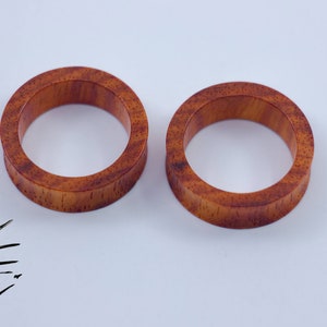 Padauk Wood Ear Tunnels: Organic Red Gauges