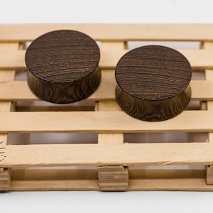 Wooden ear gauges from Wenge, wood ear plugs 10mm 00g  14mm 9/16&quot; 15mm 5/8&#39;&#39; 16mm 18mm 11/16&quot; 19mm 3/4&#39;&#39;  25mm