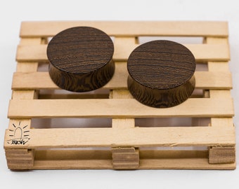Wenge Wood Ear Plugs: Organic Double Flare Gauges