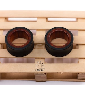 Padouk Wood Ear Tunnels: Organic Ebonite Gauges