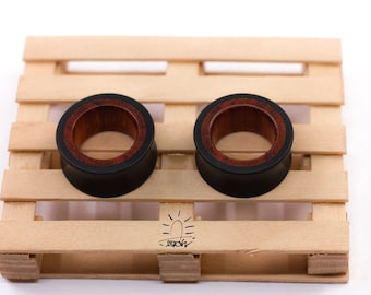 Padouk Wood Ear Tunnels: Organic Ebonite Gauges