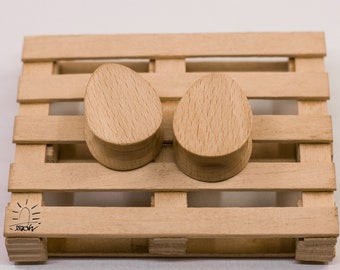 Druppelvormige beukenhouten oordopjes: organische meters (18 mm-40 mm)