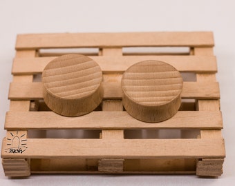 Beech Wood Ear Plugs: Organic Lightweight Gauges (10mm-30mm)