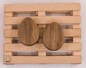 Druppelvormige houten oordopjes: handgemaakte eikenhouten meters (18 mm-40 mm)
