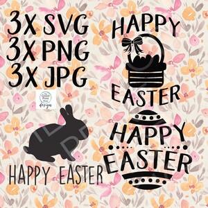 Gelukkig Paasei, Paashaas, Paasmand SVG PNG JPG Digitaal Knipbestand Paasbaby