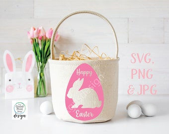 Happy Easter Bunny Egg SVG PNG JPG Digital Cut File Easter bunny design for cricut silhouette