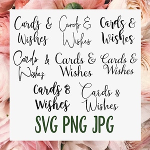 Cards and Wishes SVG in Eight Styles for wedding wishing well cards & wishes box