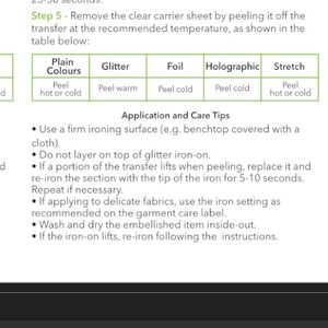 Detailed HTV Application Instructions Printable - Thorough Instructions ...