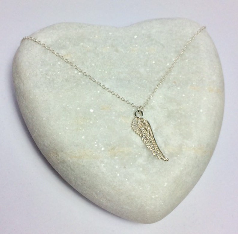Angel Charm Sterling Silver Wing Necklace 925 Silver Message Quote Necklace Message Card Jewellery UK Silver Jewellery