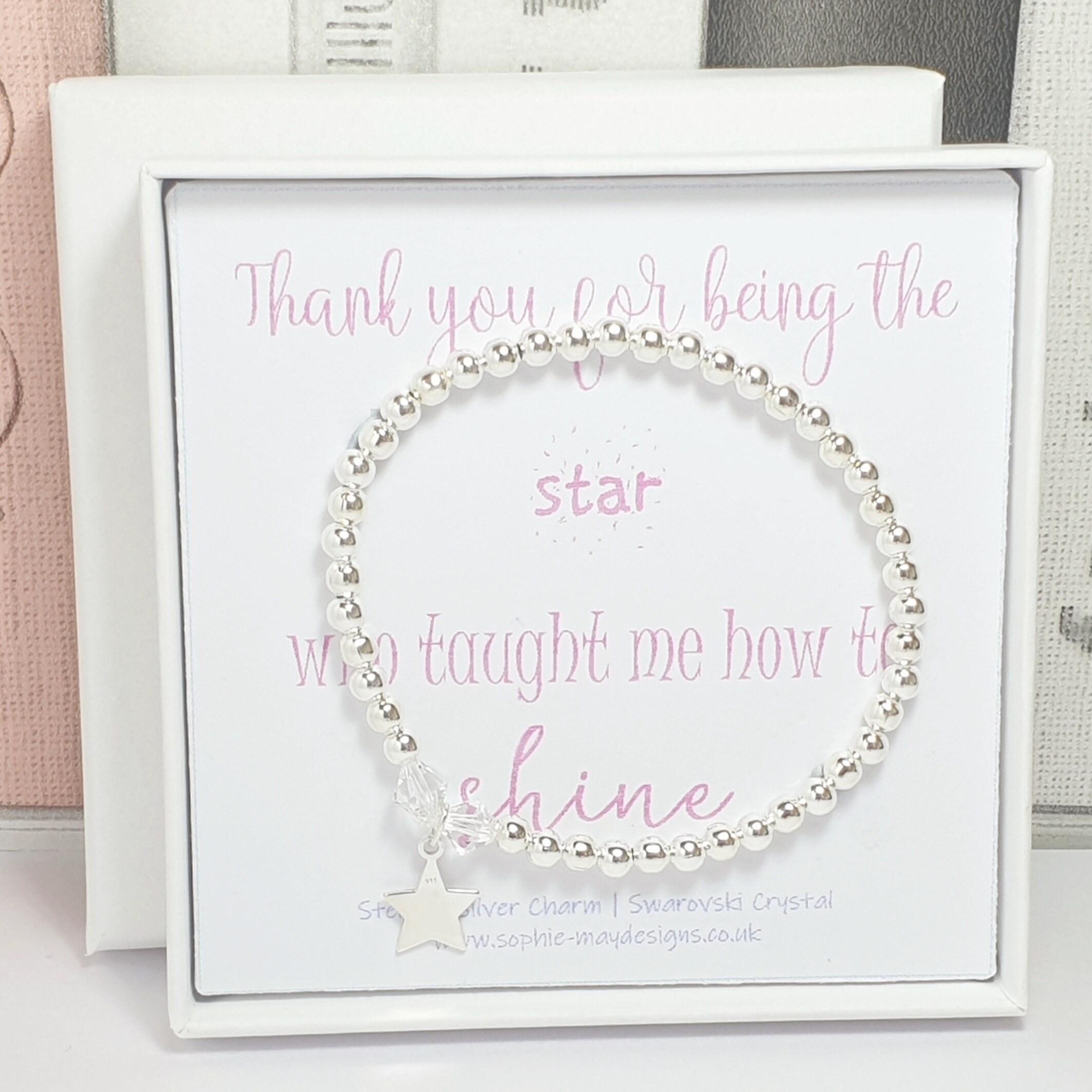 Teacher thank you star bracelet, star teacher, end of term thank you …