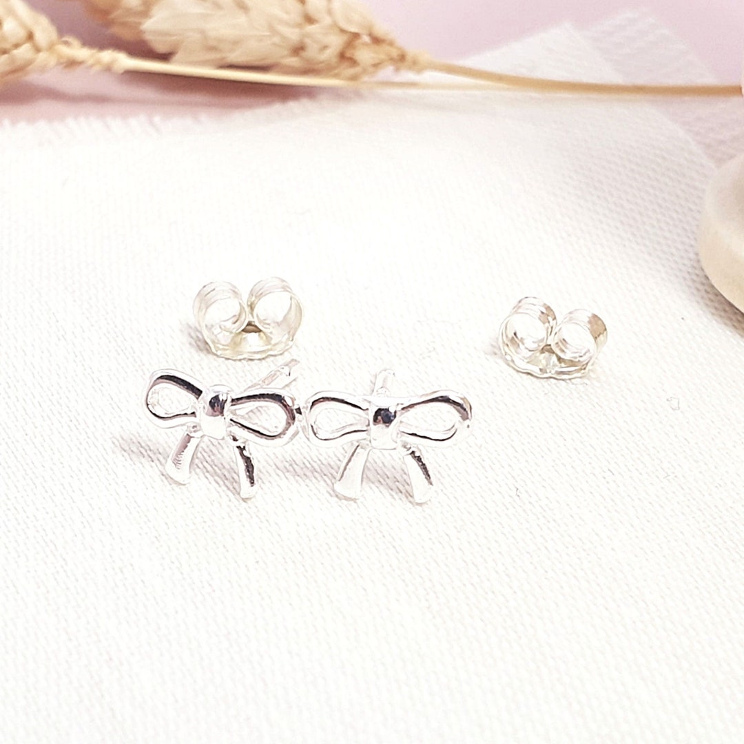 Sterling Silver Bow Knot Earrings Gift for Friend - Etsy UK