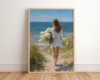 Soft Coastal Hydrangea Printable Art for Beachy, Feminine & Cottagecore Interiors