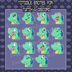 Shiny Totodile Emotes  for Twitch & Discord