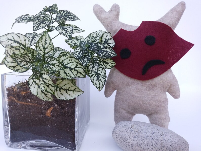 Forest Sprite With Birch Leaf Mask Felt Plush Plushie Etsy