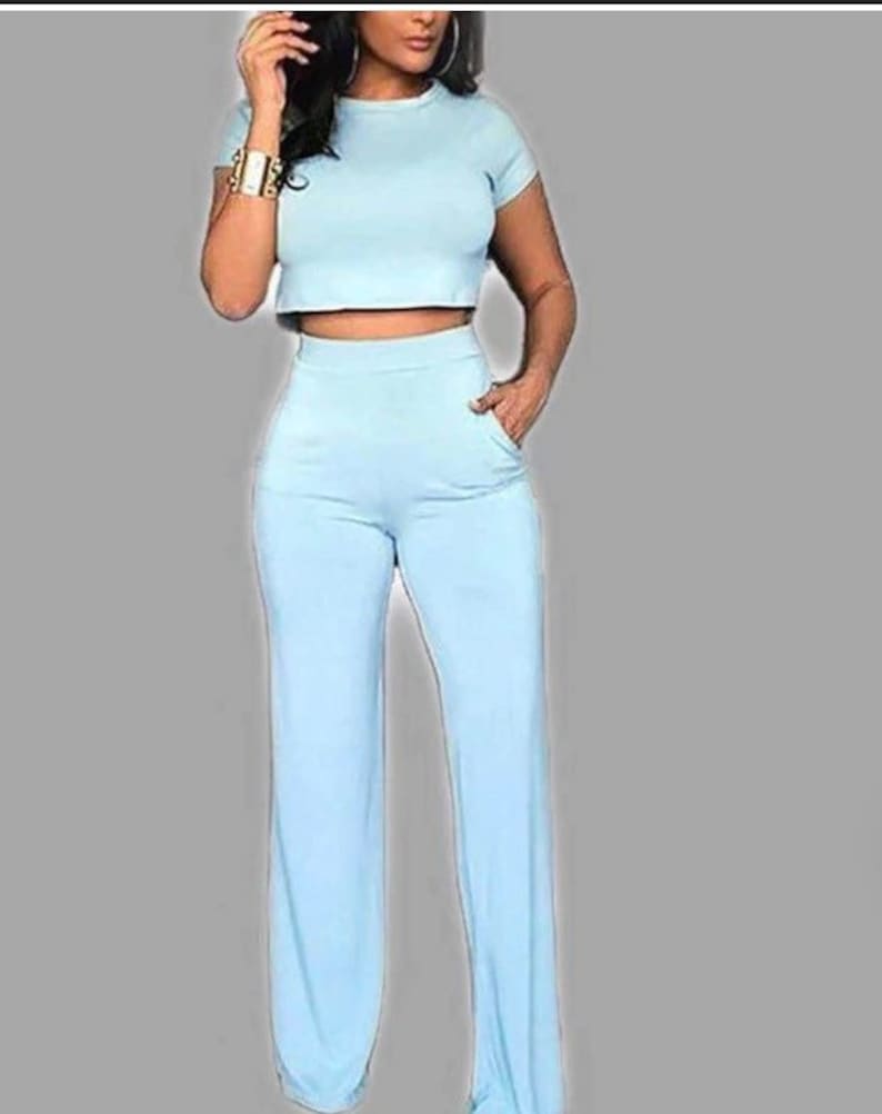 Baby Blue Two Piece Outfit Etsy