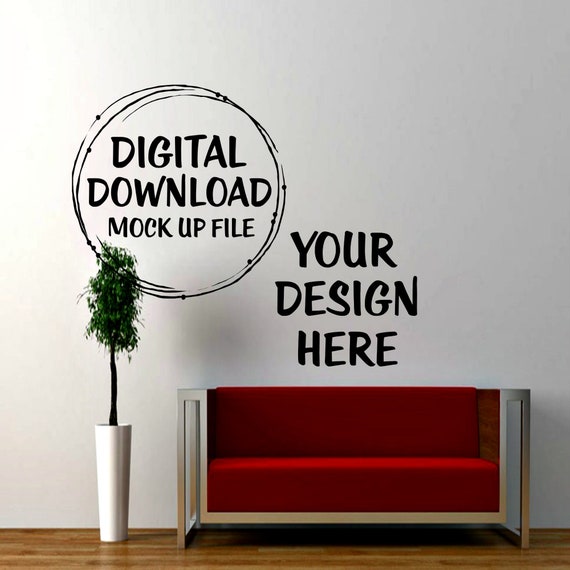 Blank Wall Mock Up Decal Mockup Vinyl Display Mockup Etsy