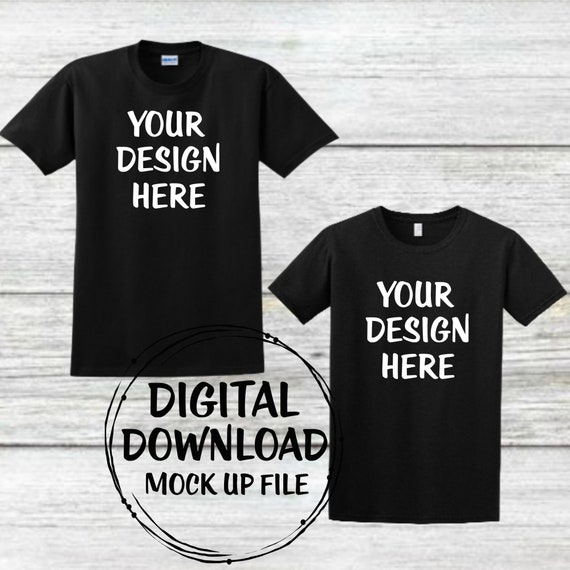 Download Couples Shirts Mock Up His and Her Shirt Mockup Gildan | Etsy
