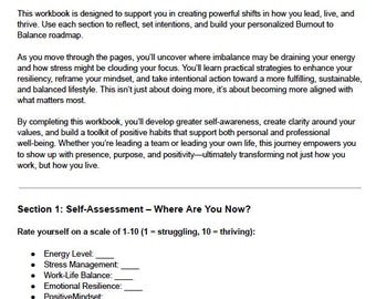 Burnout to Balance Workbook