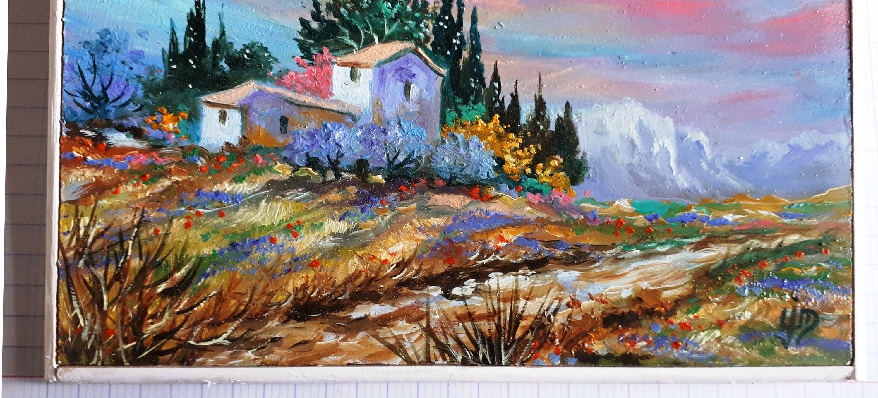 Peinture huile sur bois peint à la main pièce unique tableau Etsy