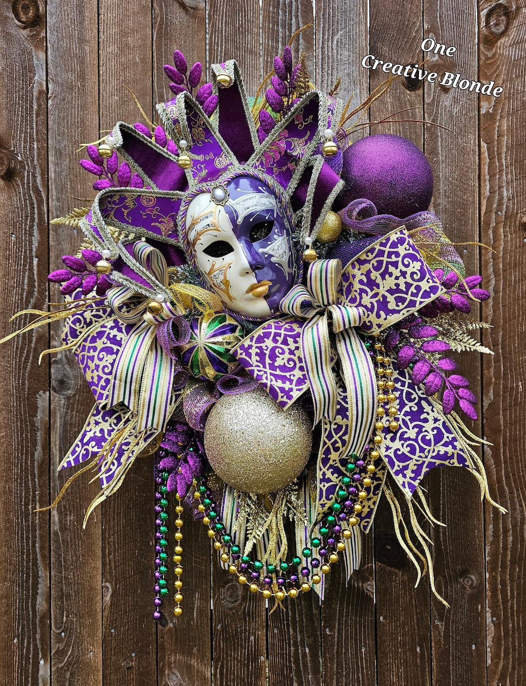 Mardi Gras Christmas Ornaments 12-Pack Mardi Gras Ball Ornaments -  Purple/Green/Gold Glitter (2\, image size:1080x1409