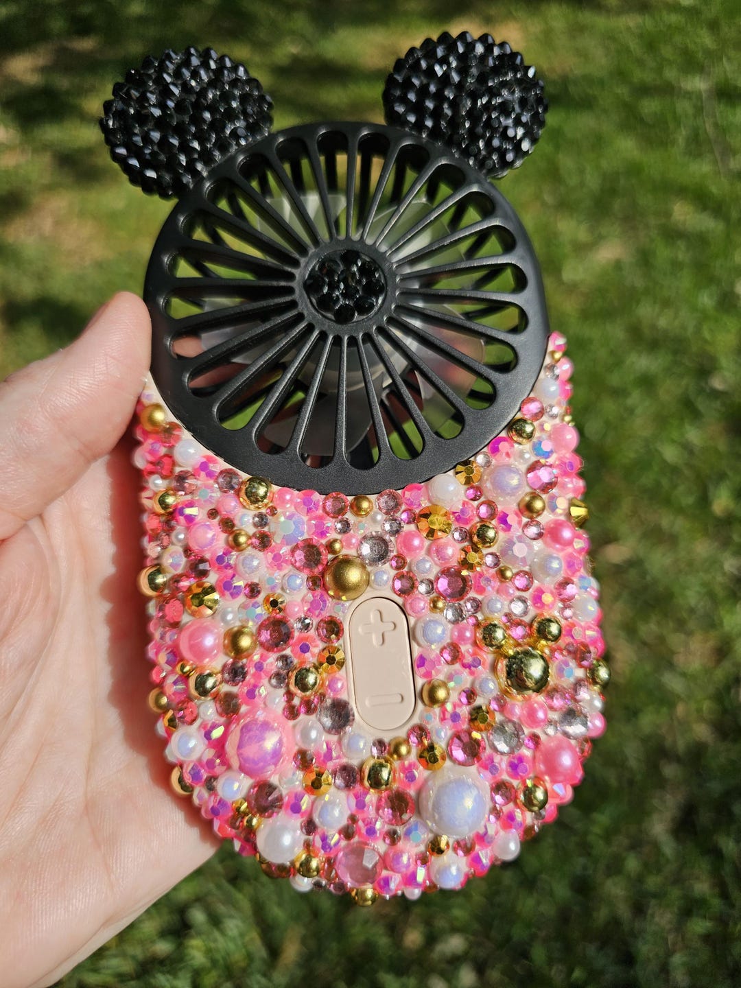 Rhinestone Mickey Mouse Handheld Fan, Bling Disney Inspired - Etsy