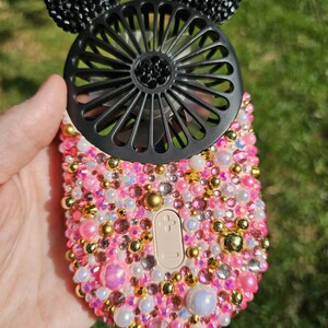 Rhinestone mickey, rhinestone fan, bling Disney, bling fan, mouse fan, Disney inspired, handheld fan, portable fan, rhinestone Disney