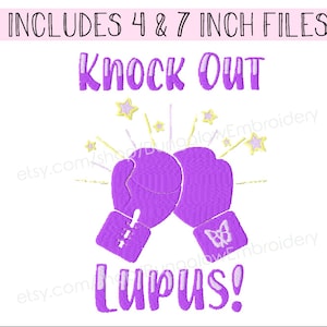 Knock Out Lupus! (Embroidery Design File)