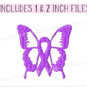 Lupus Butterfly and Purple Ribbon Logo (Embroidery Design File)
