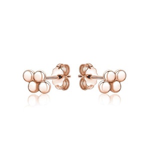 14K Gold Stud Earrings, Minimalist White Gold, Rose Gold, Yellow Gold Tiny Earrings, Everyday Fashion Jewelry for Her