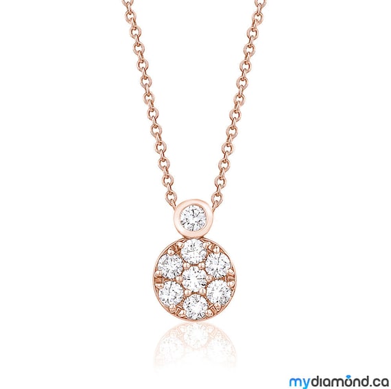 Diamond Necklace 14K Gold 0.40 Ct Diamond Pendant Necklace | Etsy