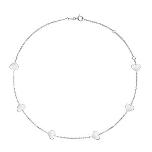 Silver Heart Charm Chain Necklace, Sterling Silver Love Necklace for Her, Gift For Her, Gift Of Love