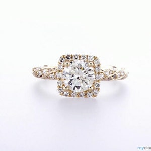 1.5 ct Engagement Diamond Ring 14K White Gold SI2 Cushion Cut Good Diamond Wedding Bridal Ring Engagement Bridal Rings