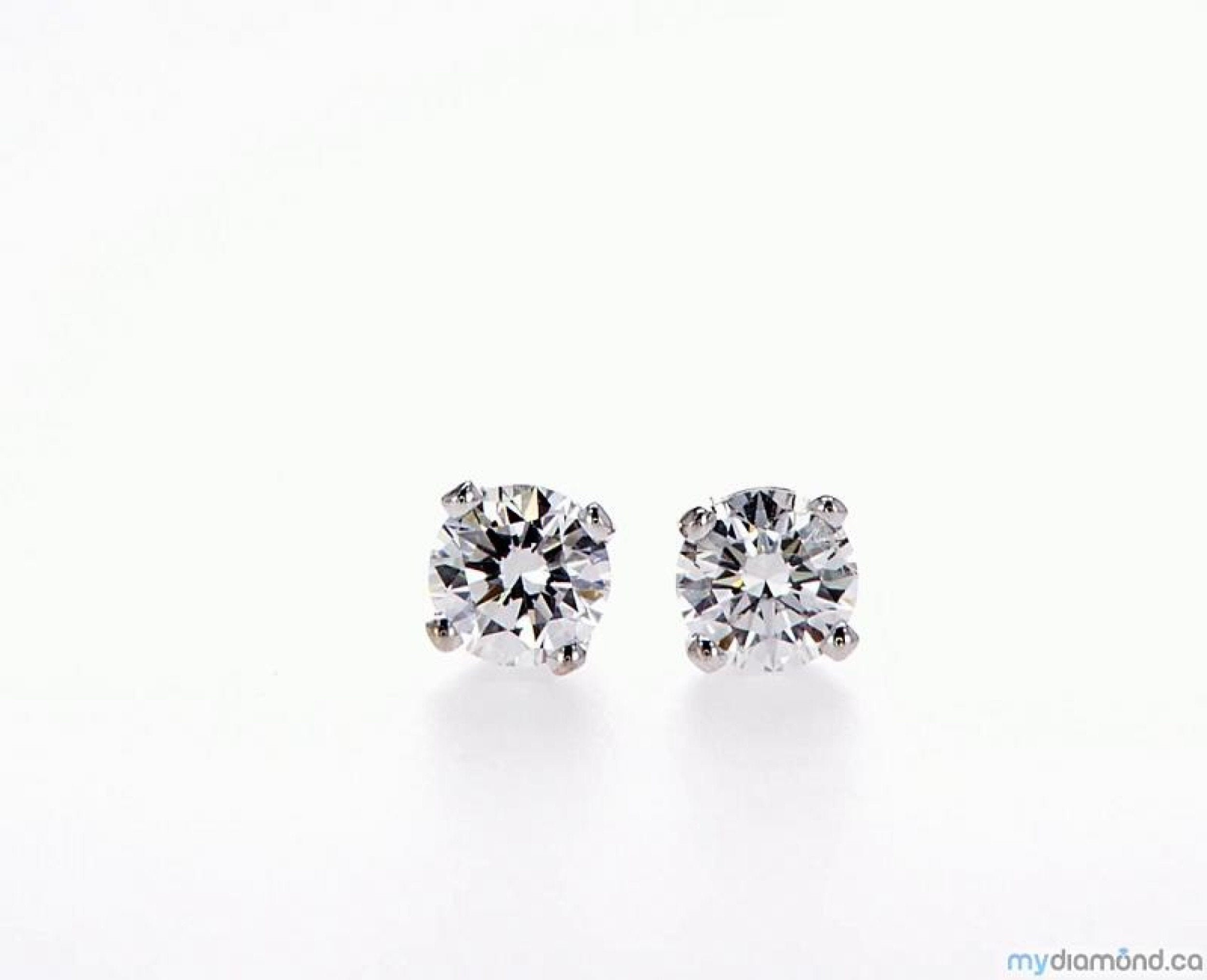 4 Ct Solid 14K White Gold Created Diamond Earrings Studs Round ScrewBack