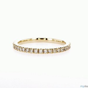 Eternity Stackable Diamond 14K Gold Ring, Infinity 0.40 ct Rounded White and Red Small Side Diamonds Engagement Wedding Jewelry
