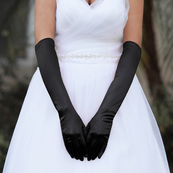 Black Dress Gloves Etsy