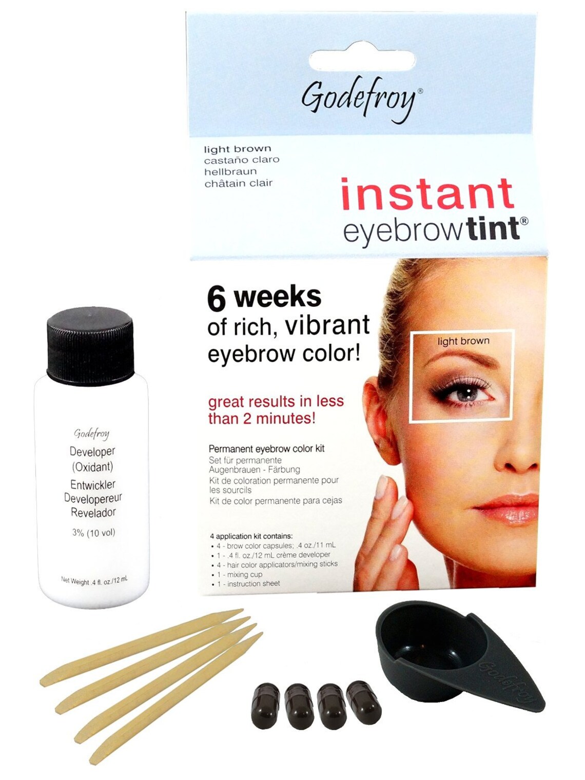 Godefroy Instant Eyebrow Tint 3 App Kit Dark Brown Etsy