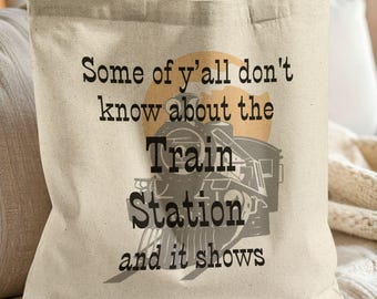 Bolso de lona grande de la estación de tren de Yellowstone Dutton Ranch / Bolso resistente para el día a día, ideal para la playa, picnics y recados / Regalo de Yellowstone