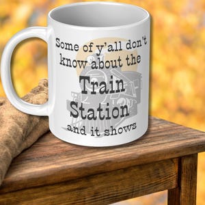 Perfect Fan Gift Yellowstone TV Show Mug Dutton Ranch Design Train Station Theme Western Style Coffee Cup Large Size Option Morning Brew Essential Ceramic Material Microwave Safe Dishwasher Friendly Collectible Memorabilia Item Show