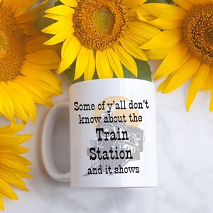 Perfect Fan Gift Yellowstone TV Show Mug Dutton Ranch Design Train Station Theme Western Style Coffee Cup Large Size Option Morning Brew Essential Ceramic Material Microwave Safe Dishwasher Friendly Collectible Memorabilia Item Show