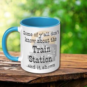 Large Ceramic Mug Yellowstone Theme Dutton Ranch Design Coffee Cup Collection TV Show Reference Train Station Quote Funny Western Style Microwave Safe Dishwasher Friendly Morning Coffee Essential Perfect Fan Gift Collectible Item Show