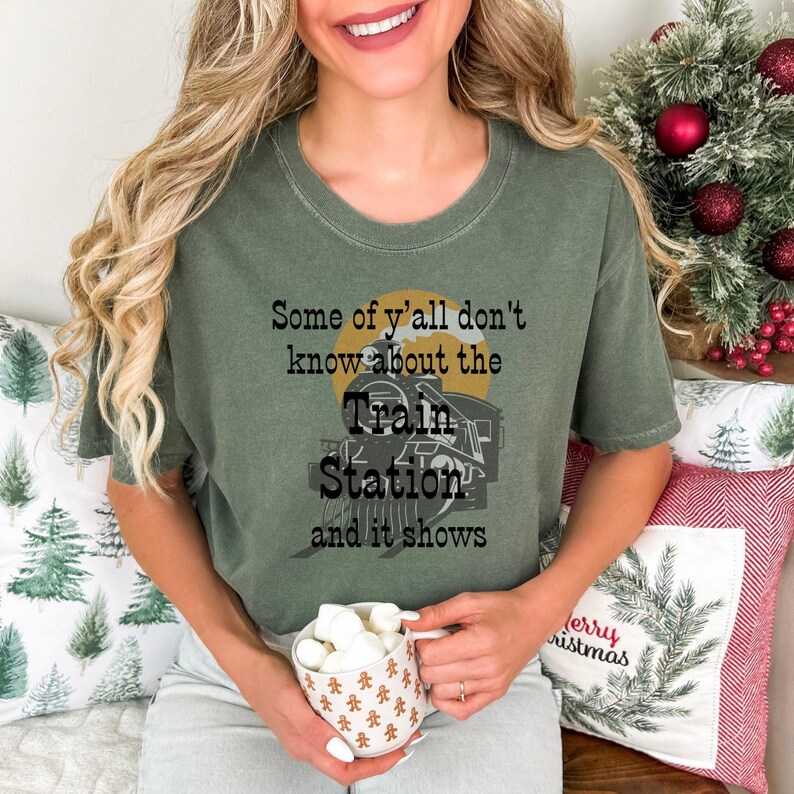Heavyweight Cotton Tee Yellowstone Ranch Shirt Dutton Train Station Design Garment Dyed Construction Relaxed Fit Crew Neck Unisex Western TV Show Apparel Country Lifestyle Theme Rugged Comfort Wear Fan Gift Collection Premium Quality
